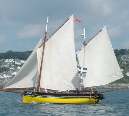 Traditional wooden sailing vessel