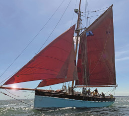 Traditional wooden gaff cutter sailing vessel for sale