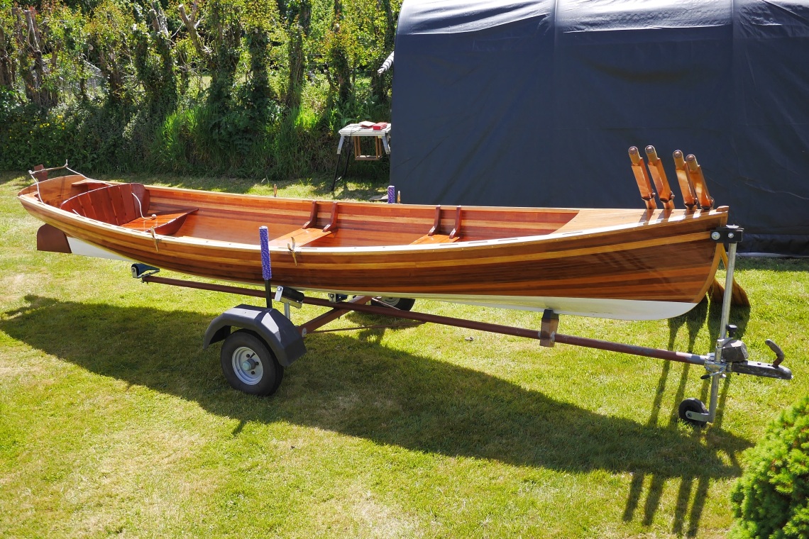 whitehall skiff wooden rowing skiff built in strip plank