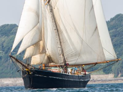 Traditional wooden sailing charter vessel bessie ellen