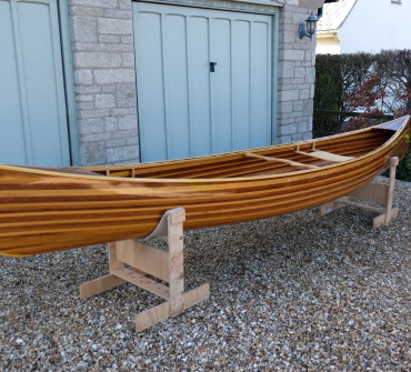 Strip plank wooden Canadian canoe