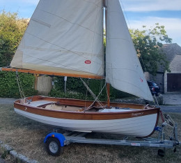 Traditional wooden sailing dinghy