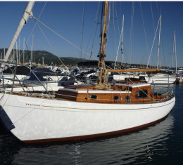 Classic wooden sailing yacht