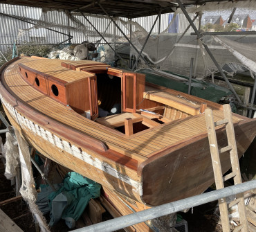 Classic wooden yacht refit project for sale