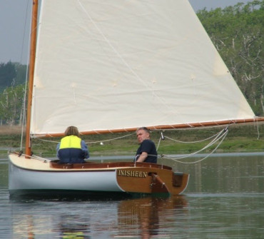 Wooden Cat boat sailing dinghy for sale