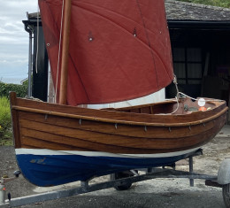 Classic wooden clinker dinghy for sale